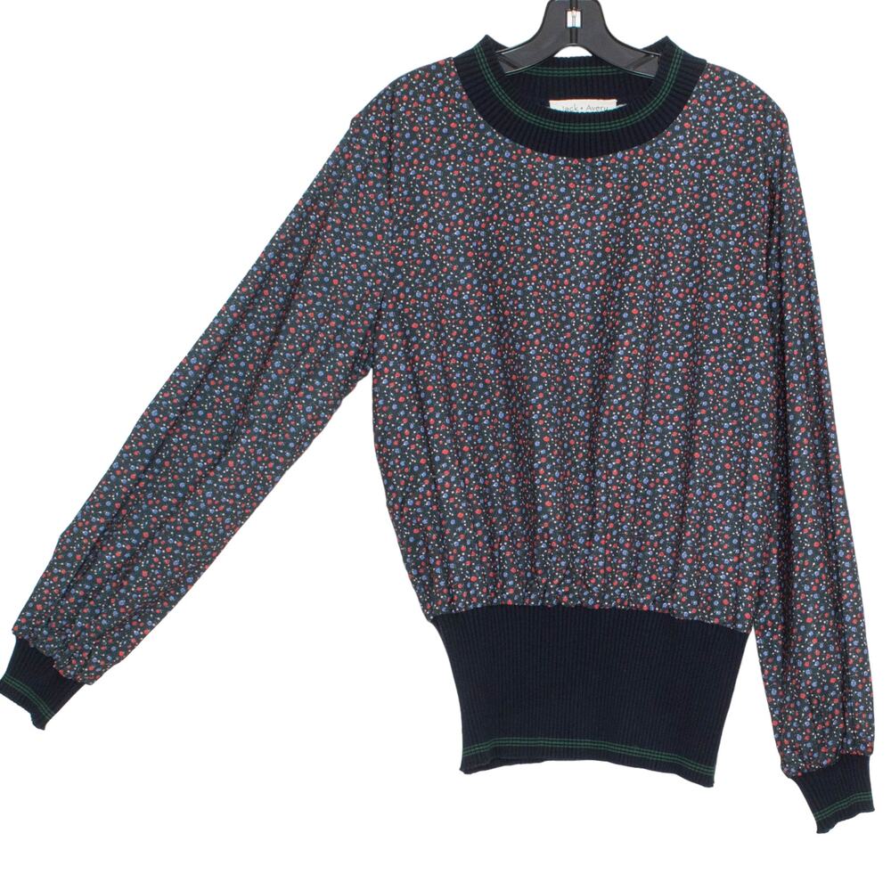 NWT Ditsy Floral Top Cottagecore Dark Academia Preppy Retro 70s Boho Romantic L